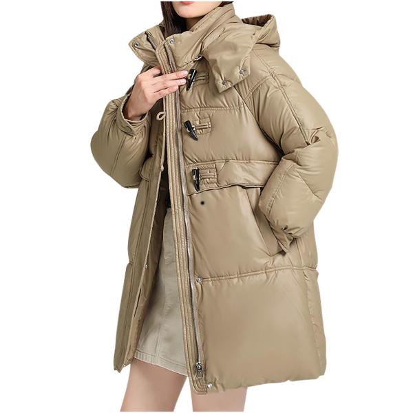 Oplxuo Womens Puffer Jacket with Hood Winter Warm ...