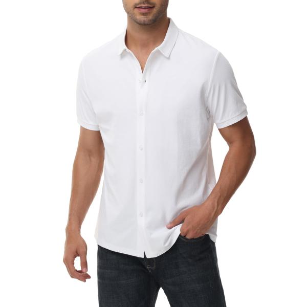 【並行輸入品】ZTN Men&apos;s Casual Stretchy Short Sleeve Butt...
