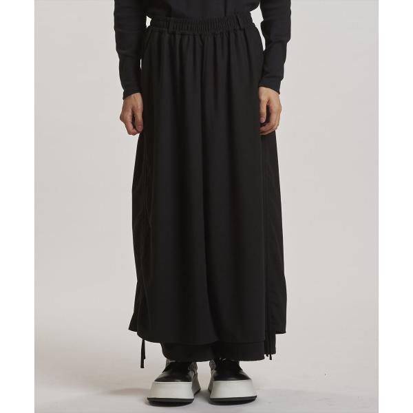 NO ID. ノーアイディー　ドローストリングスレイヤードバギートラウザーズ