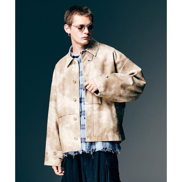 Oversize Synth Leather Blouson / オーバーサイズシンセレザーブルゾン...