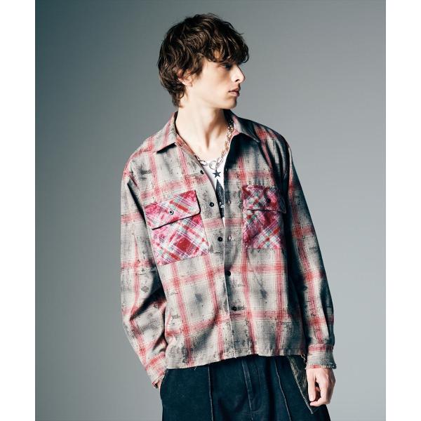 Grunge Stain Check Shirt / グランジステインチェックシャツ　glamb グ...