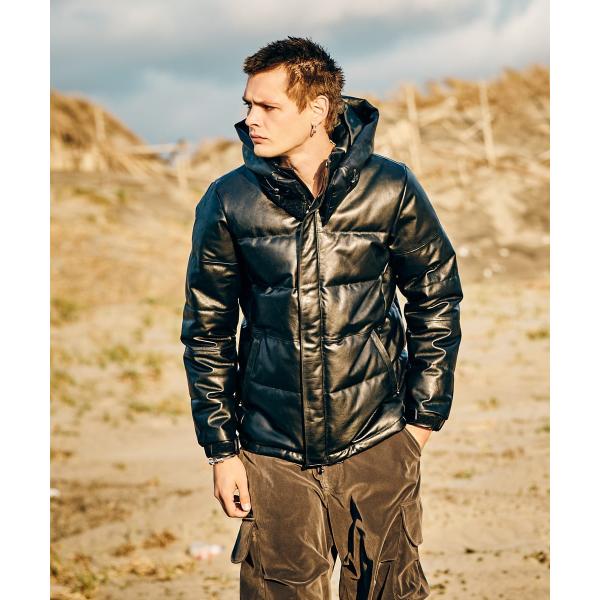 Signature Leather Down Jacket / シグネチャーレザーダウンジャケット　...