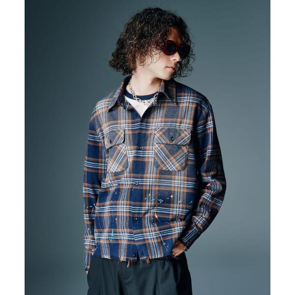 Paint Splash Check Shirt / ペイントスプラッシュチェックシャツ　glamb...
