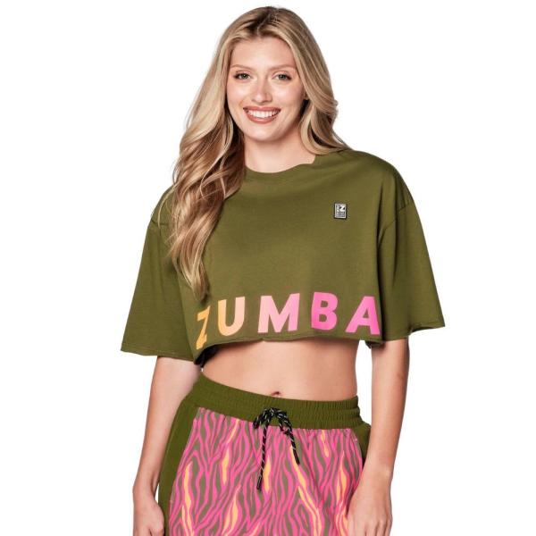 ズンバ ZUMBA ロゴ Tシャツ オーバーサイズ フィット クロップド丈 ショート丈 In The...