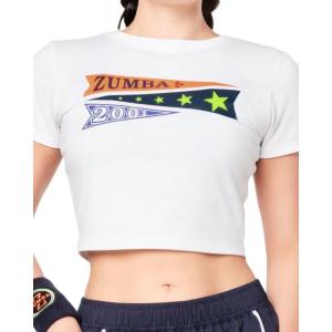 ズンバ ZUMBA Prep クロップ丈 スリム Tシャツ 半袖 ホワイト レディース 取り寄せ