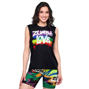 ズンバ ZUMBA ロゴ ノースリーブ タンクトップ ブラック トップス レディース 取り寄せ