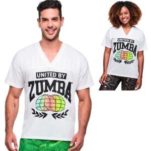 ズンバ ZUMBA Vネック メッシュ Tシャツ ホワイト メンズ レディース ユニセックス 取り寄せ