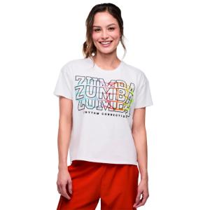 ズンバ ZUMBA ズンバ ロゴ クルーネック Tシャツ ホワイト レディース 取り寄せ