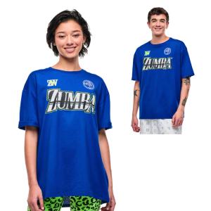 ズンバ ZUMBA ズンバ ロゴ オーバーサイズ クルーネック Tシャツ ブルー メンズ レディース ユニセックス 取り寄せ