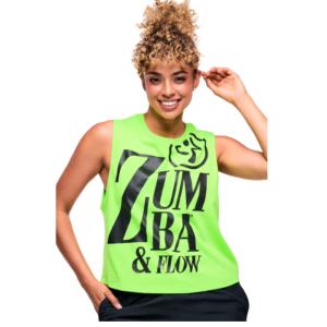 ズンバ ZUMBA ロゴ ルーズ タンクトップ ネオングリーン レディース 取り寄せ
