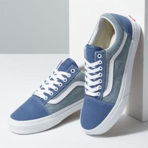 バンズ VANS スニーカー オールドスクール Chambray Old Skool ブルー ネイビー メンズ レディース  取り寄せ