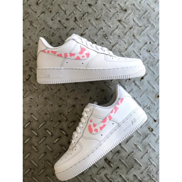 カスタムシューズ COW PRINT SWOOSH 牛柄 ピンク カスタムスニーカー