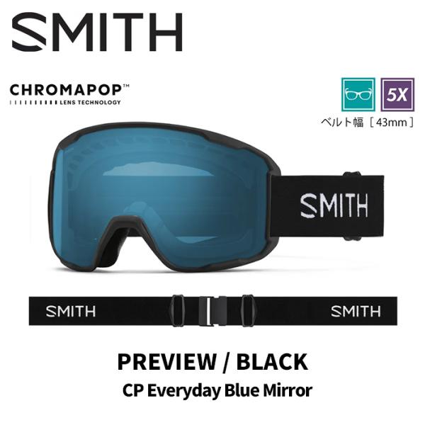SMITH スミス ゴーグル PREVIEW / BLACK / CP EVERYDAY BLUE ...