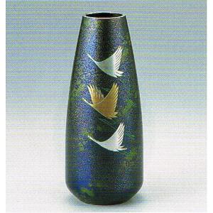 銅製花瓶 蓬莱 彫金 翔鶴 日本製 代引き不可 工房直送品79 06 花 ガーデニング B E風水ドラゴンヤフー店