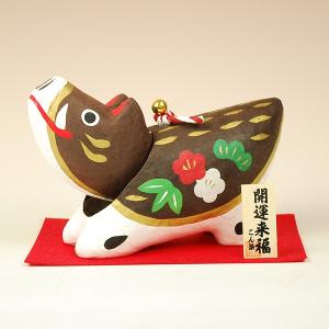 干支飾り】3号首振り幸福卯（うさぎ） 張り子の置物【領収書発行