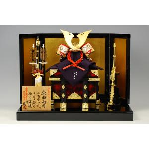 久月】五月人形 京甲冑 平安武久 作 本金箔押 正絹緋縅8号兜平飾り