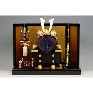久月】五月人形 京甲冑 平安武久 作 本金箔押 正絹緋縅8号兜平飾り