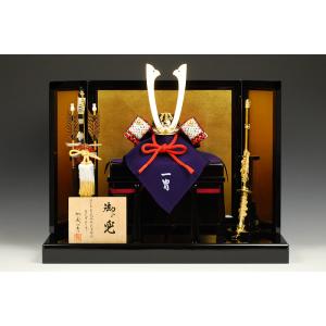 名工 甲冑師 加藤一冑 作　源義経公　長鍬形　獅子前立兜 共箱 江戸甲冑】四分の一 竹雀赤糸縅之御甲冑 加藤一冑作−人形のフタバ