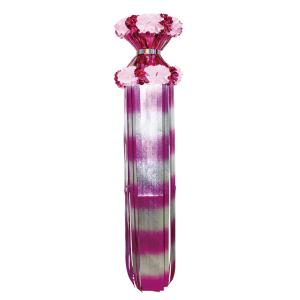 七夕用品】クリスタル二連つづみ吹き流し 赤・青・ピンク・黄色【領収