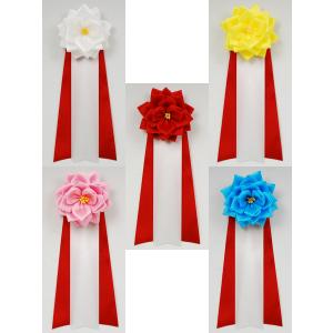 【式典用リボン胸章】小リボンバラ3枚タレ(クリ...の詳細画像1
