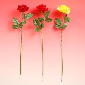 【シルクフラワー】ベルベットローズ(黄色)薔薇...の詳細画像1