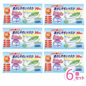 メガネが曇りにくい息がしやすいマスク　ふつうサイズ　３０枚入　6個セット　ウイルス対策！＊配送分類:1｜futaba28