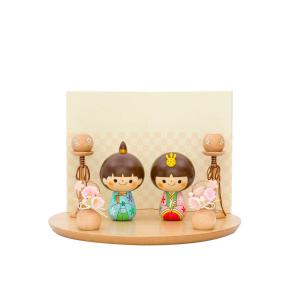 雛人形 コンパクト ひな人形 木製 可愛い prefer MOKU こけしひな ichieの商品画像