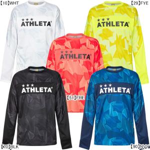 【ネコポス選択可】 アスレタ ATHLETA ジュニア プラクティスシャツ 02353J サッカー フットサル プラクティスシャツ 長袖 練習着 総柄 子供用｜futaba