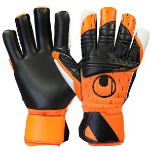ウールシュポルト uhlsport スーパーレジスト ハーフネガティブ 1011273-01 サッカー キーパーグローブ GKグローブ キーグロ ブラック×フローオレンジ