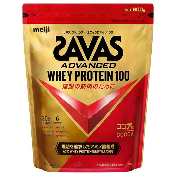 ザバス SAVAS アドバンスト ホエイプロテイン100 ココア味 900g 2631919 サッカ...
