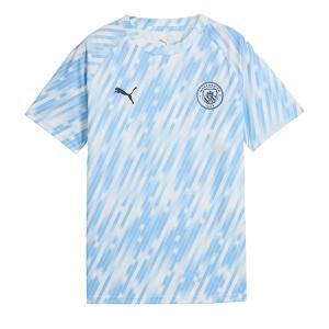 マンチェスターシティ ジュニア MCFC 2025-26 プレマッチ 半袖 シャツ 782169-10 サッカー レプリカ プラクティスシャツ シルバースカイ 子供用 プーマ PUMA