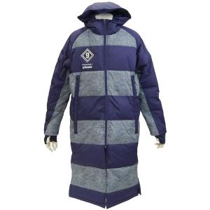 ゴレアドール goleador ノイズ柄ボーダー 人工ダウンベンチコート F-192 サッカー フットサル カジュアル ロングコート 防寒 観戦 メンズ