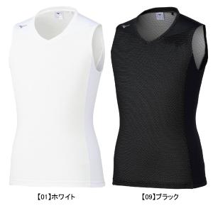 【ネコポス送料無料】 ミズノ mizuno ドライエアロフローアイスインナーシャツ P2MAC080 サッカー フットサル 冷感 アンダーシャツ ノースリーブ メンズ