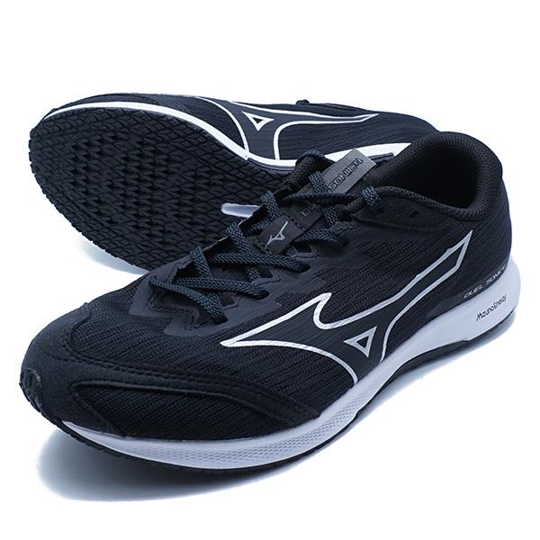 デュエルソニック4 ワイド ミズノ mizuno U1GD2571-02 ブラック 軽量 ランニング...