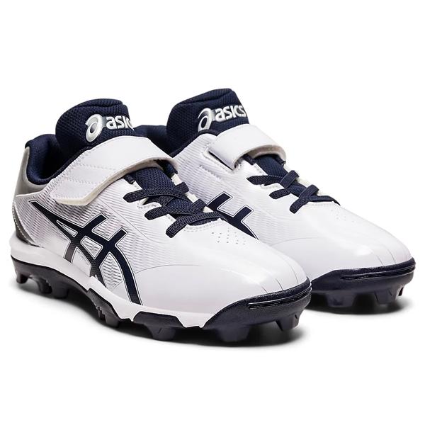 アシックス asics 軟式野球 ジュニア ポイントスパイク スターシャインS マジックテープ ホワ...