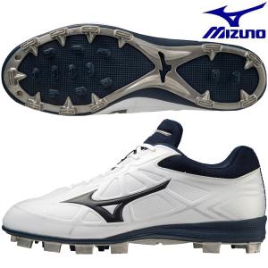 ミズノ MIZUNO 野球 ポイントスパイク 11GP2321-14 ライトレボバディー∞ ホワイト×ネイビー 3E｜futabaathlete