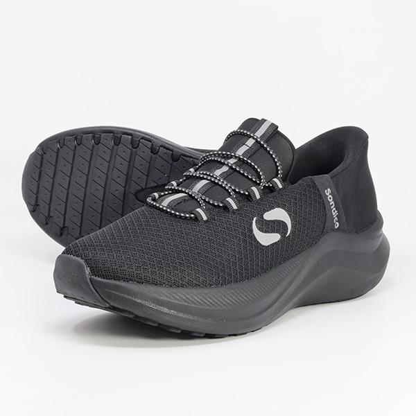 ソンディコ Sondico スリッポントレーナー 紐付き　ブラック カジュアルシューズ 25-R30...