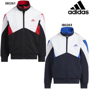 アディダス adidas ジュニア ジャケット YB カラーブロック 23Q1 BUK54 ジャージ アウター トップ スポーツウェア 子供｜futabaathlete