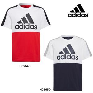 【ネコポス送料無料】 Tシャツ ジュニア アディダス Tシャツ 半袖 ジュニア YB ESS カラーブロック ロゴ Tシャツ DK386｜futabaathlete