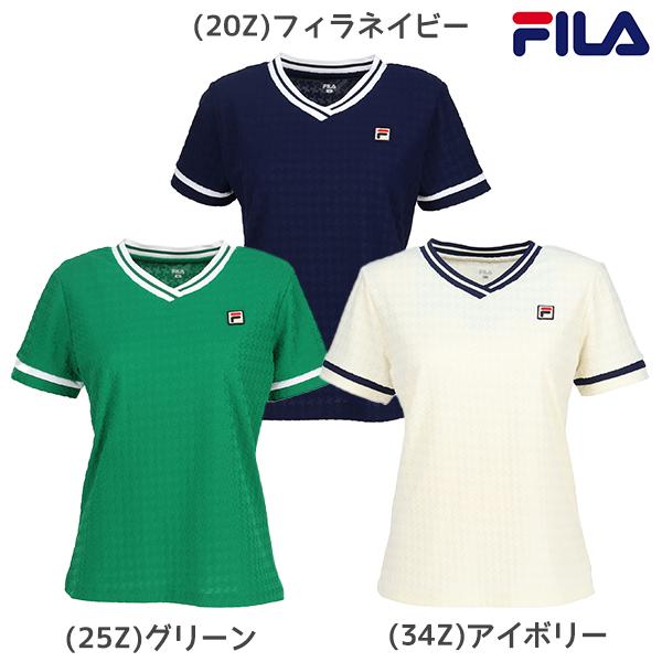 【ネコポス送料無料】FILA フィラ テニス テニスウェア レディース Vネック ゲームシャツ 半袖...