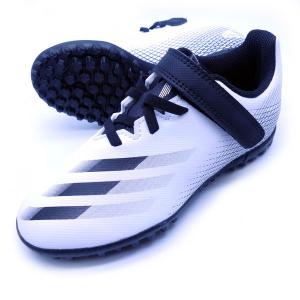 【即出荷】 アディダス adidas ジュニア マジックテープ ベルクロ FW9573  エックス ゴースト.4 TFJ サッカー トレーニングシューズ ホワイト×ブラック｜futabaathlete