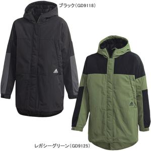 アディダス adidas ジュニア 裏トリコット B S2S LONG COAT ロングコート IXF67 サッカー フットサル ジャケット フード付き スポーツ 移動 観戦 子供用｜futabaathlete