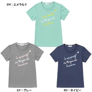 【即出荷】 【ネコポス送料無料】 ルコック le coq sportif レディース 杢スムースグラフィックプラクティス半袖シャツ QTWVJA92 Tシャツ テニス｜futabaathlete