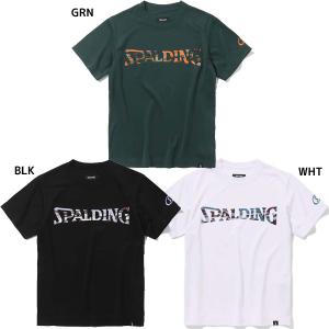 【ネコポス送料無料】スポルディング SPALDING ジュニア Tシャツ オーバーラップド カモ ロゴ SJT24050 バスケゲームシャツ｜futabaathlete