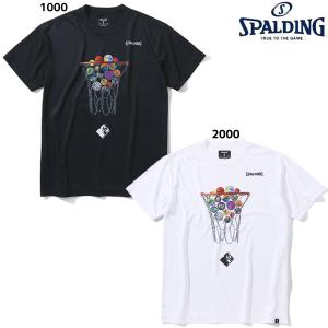 【ネコポス送料無料】スポルティング SPALDING メンズ レディース バスケットボール 半袖 Tシャツ MTVチェーンフープ23SS SMT23033M 練習着｜futabaathlete