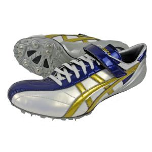 アシックス asics 陸上スパイク 短距離向き SP-GOLD フタバスポーツオリジナルカラー TTP300-WHT/BLU｜futabaathlete