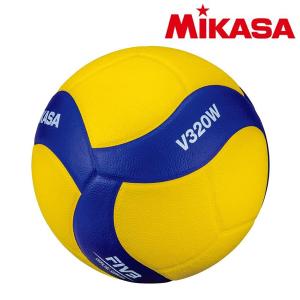 【送料無料】 ミカサ MIKASA バレーボール 5号練習球 V320W 人工皮革 一般 大学 高校用 部活 黄色 青｜futabaathlete