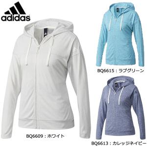 アディダス adidas ライトヘザーフルジップパーカー DMW46 レディース スポーツウェア｜futabaharajuku