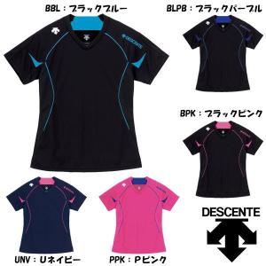 デサント   レディース　　バレーボール　プラクティスシャツ　ゲームＴシャツ　半袖　DVB5328W｜futabaharajuku
