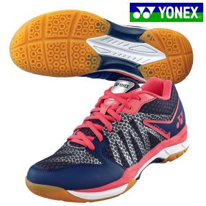 ヨネックス YONEX レディース バドミントンシューズ パワークッションコンフォート2 SHBCF2L-675 ネイビー ピンク｜futabaharajuku